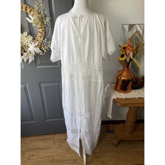 Banana Republic AURIENE LACE MAXI DRESS,White SIZE XL New! Cottagecore Beach - Picture 5 of 13